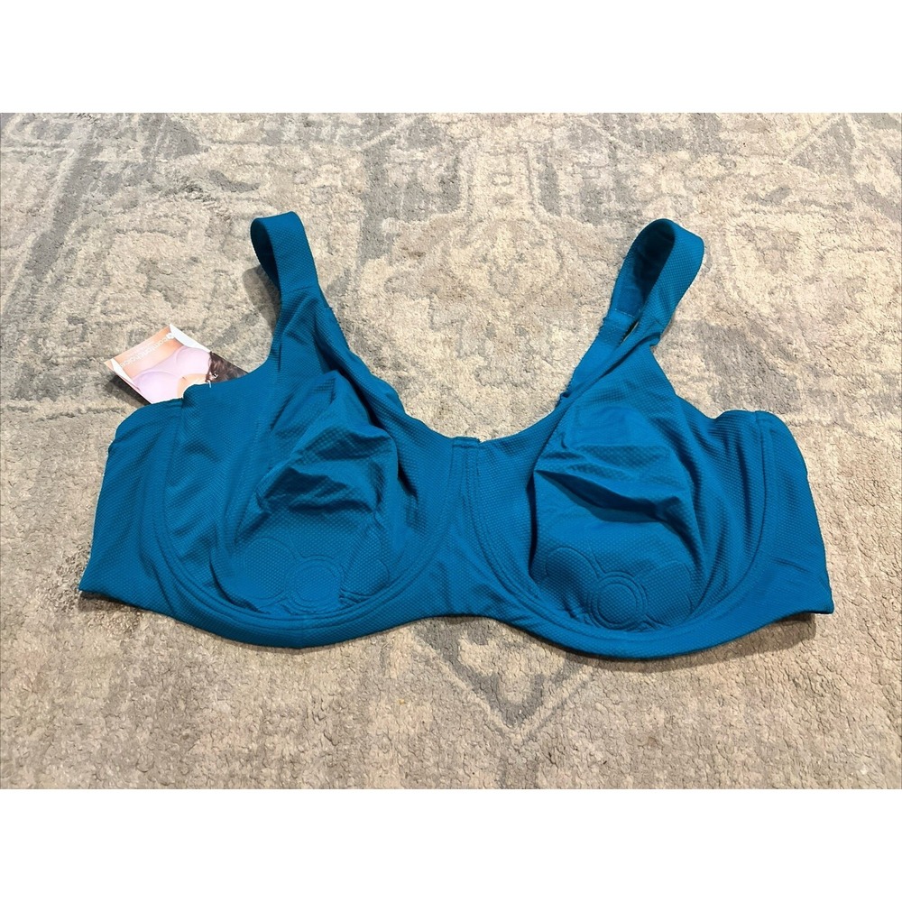 Comfort Choice Womens the Petal‎ Boost Bra Size 48C Turquoise New